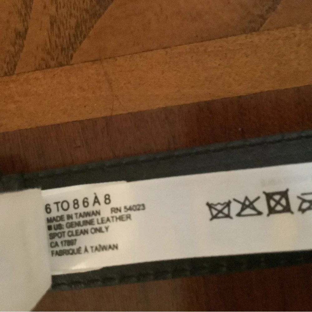 Janie and Jack black leather belt boys size 6-8 EUC